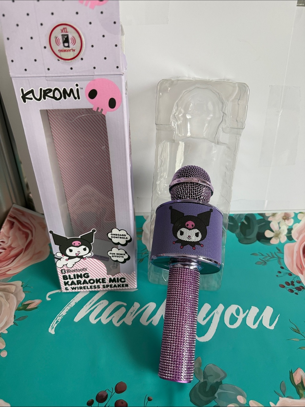 Kuromi Bling Karaoke Microphone Bluetooth Wireless Speaker Sanrio Purple